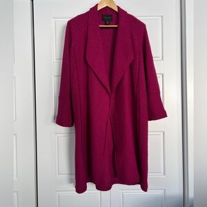 Tahari Fuchsia Knit jacket coat wrap